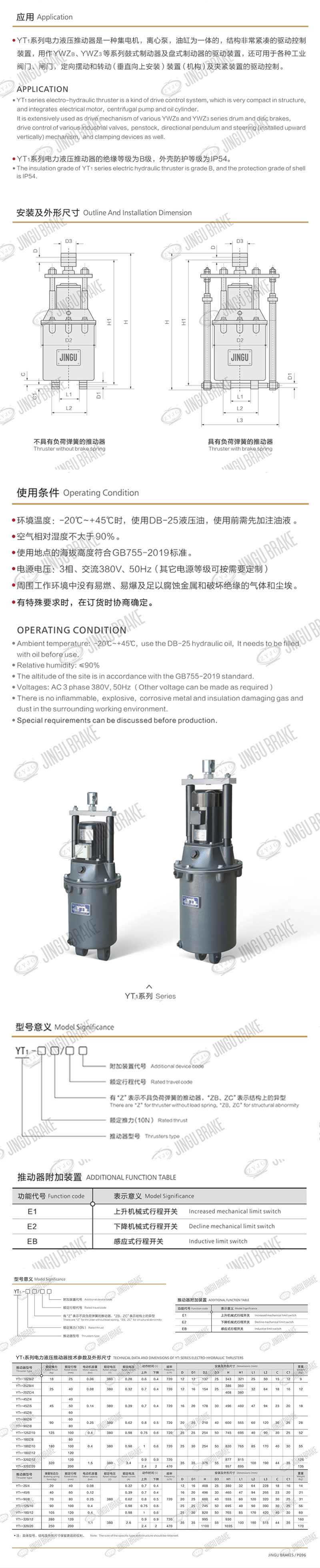 YT1係列電力液壓推動器